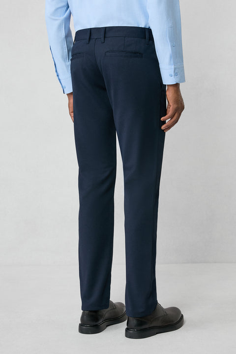 Koyu Lacivert Slim Fit Dar Kesim 4 Mevsim Esnek Chino Spor Pantolon