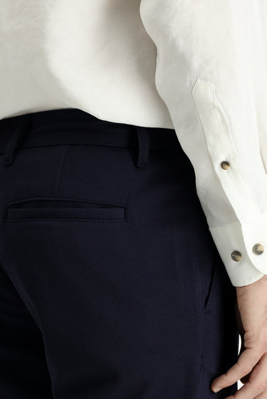 Koyu Lacivert 7 Drop Slim Fit Dar Kesim Kanvas / Chino Pantolon