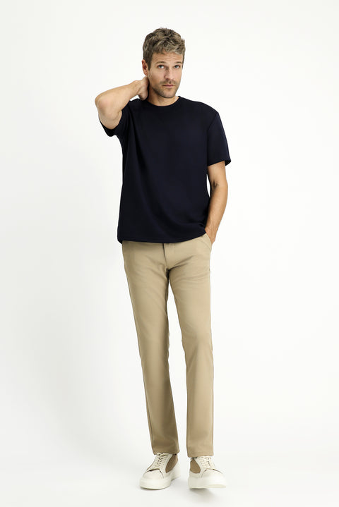 Açık Bej 6 Drop Regular Fit Standart Kesim 4 Mevsim Esnek Chino Spor Pantolon