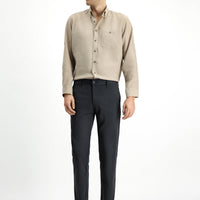 Koyu Antrasit 7 Drop Super Slim Fit Eksra Dar Kesim Kanvas / Chino Pantolon