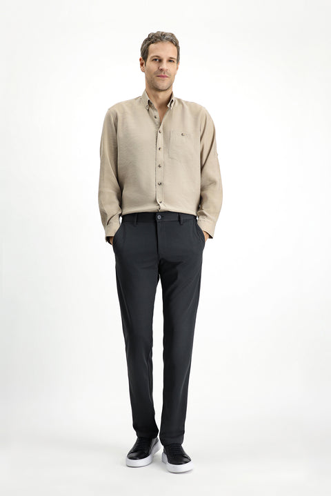 Dark Anthracite Regular Fit Standard Cut Four Seasons Flexible Chino Sports Trousers