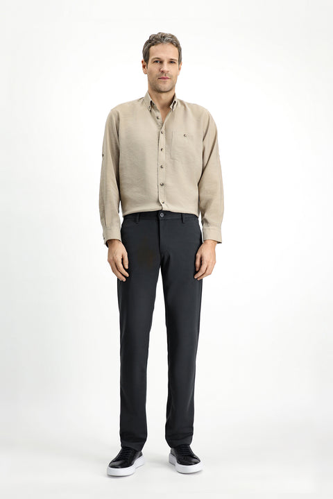 Dark Anthracite Regular Fit Standard Cut Four Seasons Flexible Chino Sports Trousers