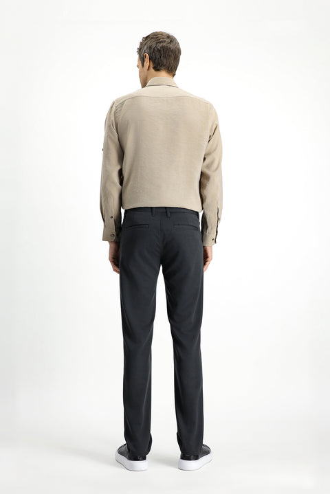 Koyu Antrasit Slim Fit Dar Kesim 4 Mevsim Esnek Chino Spor Pantolon