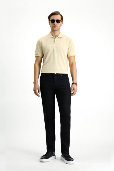  Siyah Regular Fit Likralı Denim Pantolon