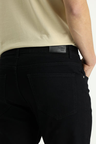 Siyah Regular Fit Likralı Denim Pantolon