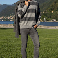 Orta Gri Regular Fit Likralı Denim Pantolon