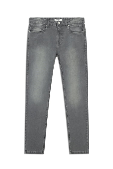 Orta Gri Slim Fit Dar Kesim Likralı Denim Pantolon