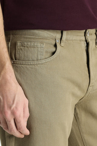  Orta Haki Regular Fit Denim Pamuk Pantolon