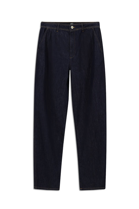 Dark Navy Regular Fit Standard Cut Cotton Denim Trousers
