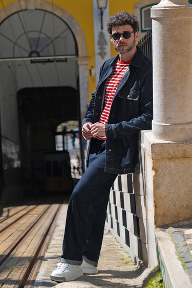 Koyu Lacivert 4 Drop Relaxed Fit Rahat Kesim Pamuk Denim Pantolon