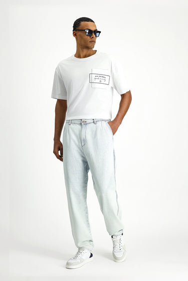 Açık Mavi 4 Drop Relaxed Fit Rahat Kesim Pamuk Denim Pantolon