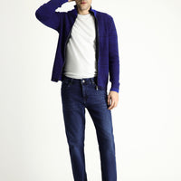 Koyu Lacivert Regular Fit Likralı Denim Pantolon