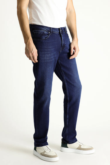 Koyu Lacivert Regular Fit Likralı Denim Pantolon