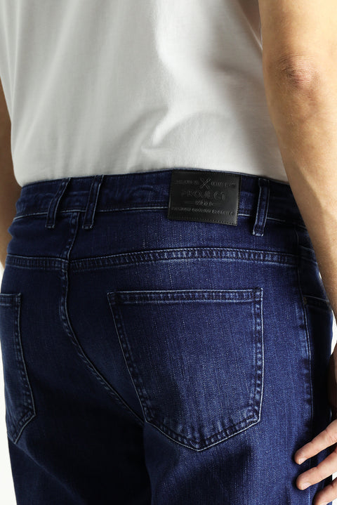 Koyu Lacivert 7 Drop Super Slim Fit Eksra Dar Kesim Likralı Denim Pantolon