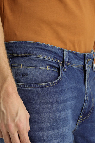  Orta Lacivert Super Slim Fit Ekstra Dar Kesim Likralı Denim Pantolon