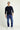 Orta Lacivert Regular Fit Likralı Denim Pantolon