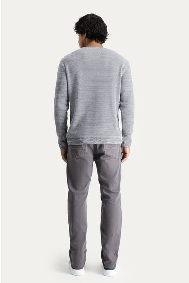 Orta Gri Regular Fit Likralı Denim Pantolon