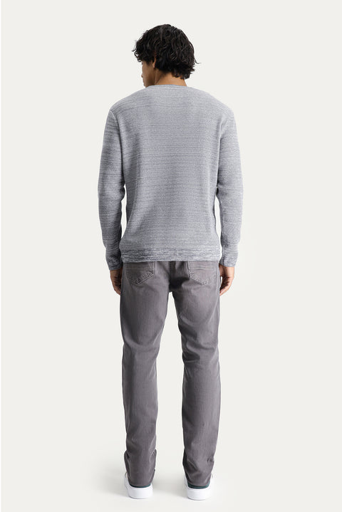 Orta Gri 6 Drop Regular Fit Standart Kesim Likralı Denim Pantolon