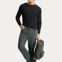 Orta Haki Regular Fit Likralı Denim Pantolon