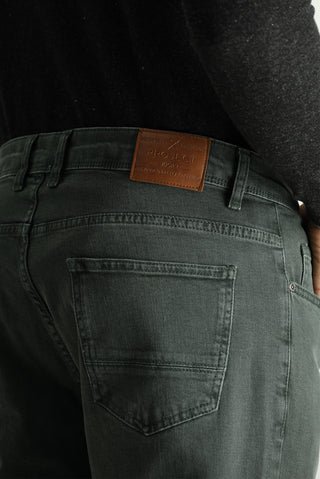  Orta Haki 6 Drop Regular Fit Standart Kesim Likralı Denim Pantolon