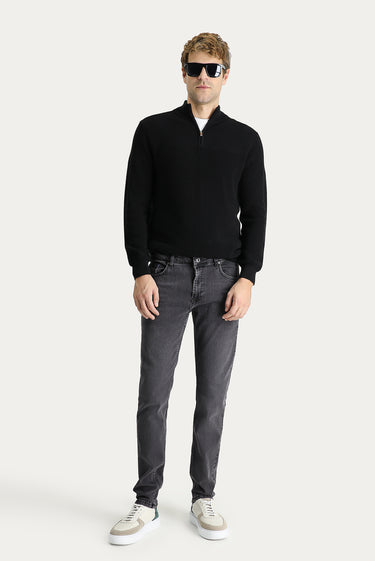  Koyu Antrasit Super Slim Fit Ekstra Dar Kesim Likralı Denim Pantolon