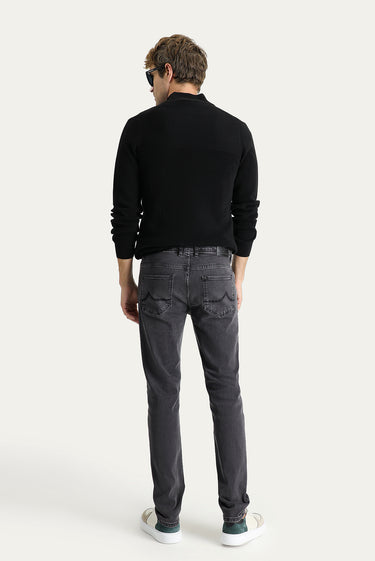 Koyu Antrasit Super Slim Fit Ekstra Dar Kesim Likralı Denim Pantolon