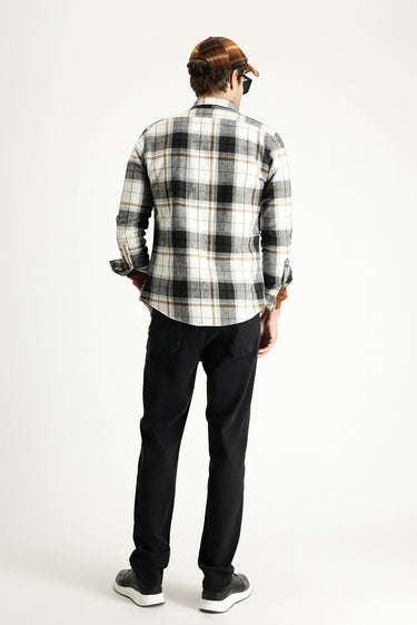 Siyah Regular Fit Likralı Denim Pantolon