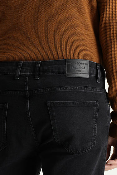 Siyah Regular Fit Likralı Denim Pantolon