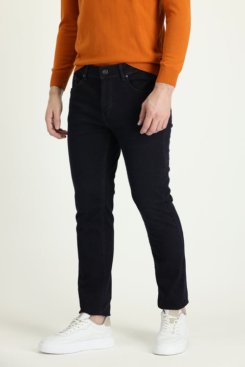 Siyah Lacivert Super Slim Fit Eksra Dar Kesim Denim Pantolon