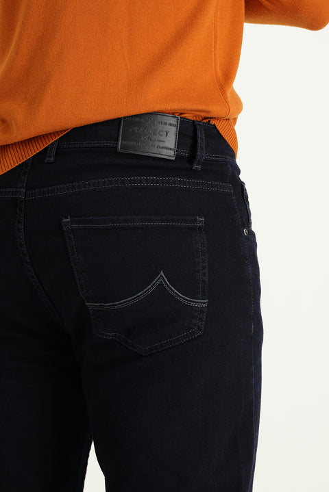Siyah Lacivert Super Slim Fit Eksra Dar Kesim Denim Pantolon
