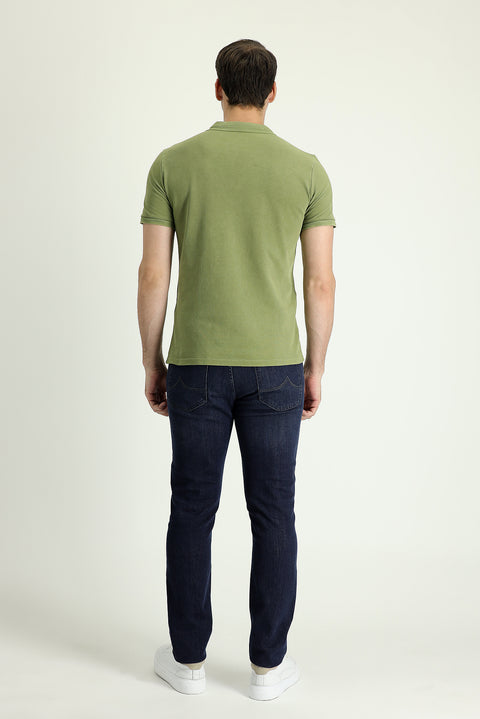 Orta Lacivert 7 Drop Super Slim Fit Eksra Dar Kesim Likralı Denim Pantolon