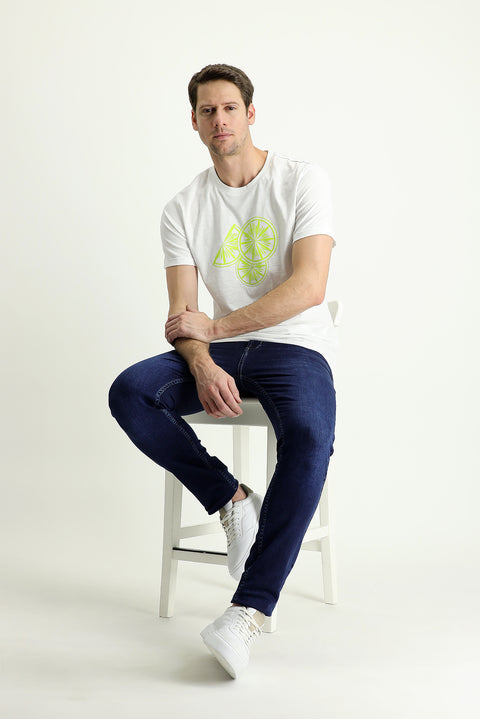 Orta Lacivert 7 Drop Super Slim Fit Eksra Dar Kesim Likralı Denim Pantolon