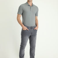 Açık Gri Super Slim Fit Ekstra Dar Kesim Likralı Denim Pantolon