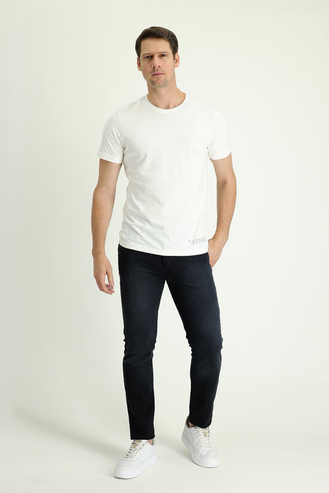 Siyah 7 Drop Super Slim Fit Eksra Dar Kesim Likralı Denim Pantolon