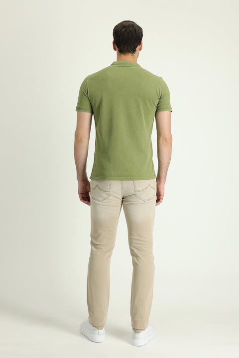 Orta Bej 7 Drop Super Slim Fit Eksra Dar Kesim Likralı Denim Pantolon