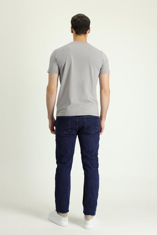  Orta Lacivert 6 Drop Regular Fit Standart Kesim Likralı Denim Pantolon