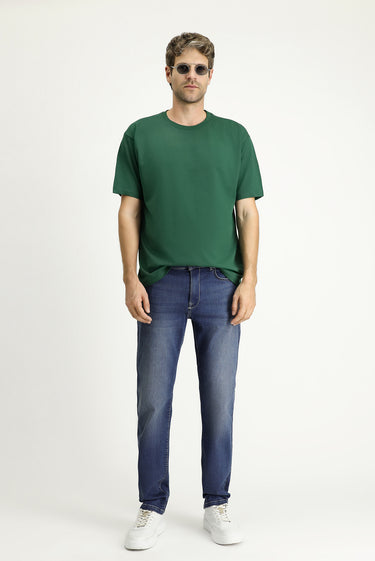 İndigo Regular Fit Likralı Denim Pantolon