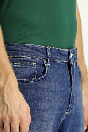 İndigo Regular Fit Likralı Denim Pantolon