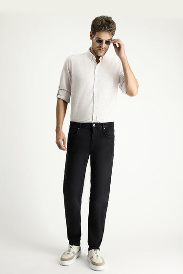 Siyah Super Slim Fit Ekstra Dar Kesim Likralı Denim Pantolon