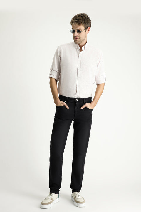 Siyah 7 Drop Super Slim Fit Eksra Dar Kesim Likralı Denim Pantolon