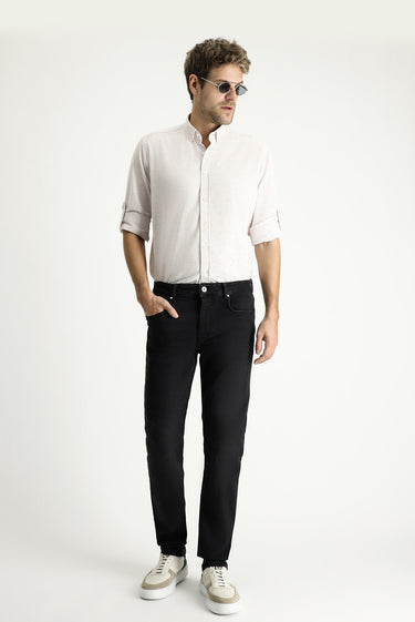 Siyah Super Slim Fit Ekstra Dar Kesim Likralı Denim Pantolon