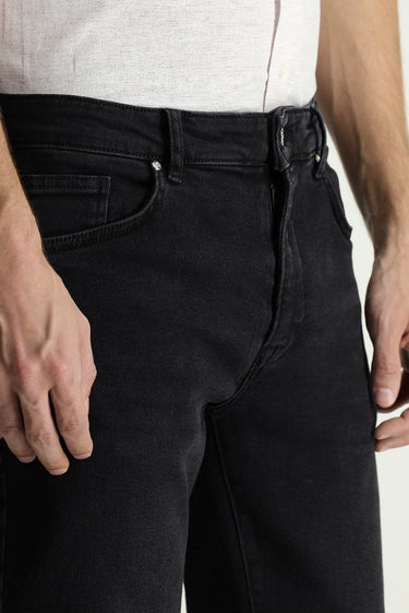 Siyah Super Slim Fit Ekstra Dar Kesim Likralı Denim Pantolon