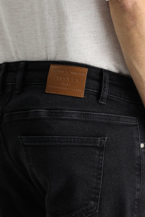 Siyah 7 Drop Super Slim Fit Eksra Dar Kesim Likralı Denim Pantolon
