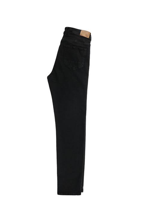 Siyah 6 Drop Regular Fit Standart Kesim Likralı Denim Pantolon