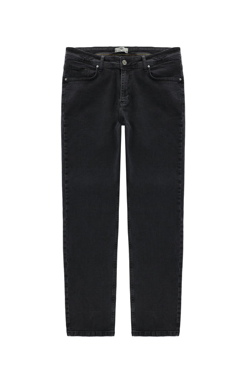 Orta Antrasit 6 Drop Regular Fit Standart Kesim Likralı Denim Pantolon