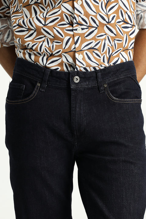 Koyu Lacivert 7 Drop Super Slim Fit Eksra Dar Kesim Likralı Denim Pantolon