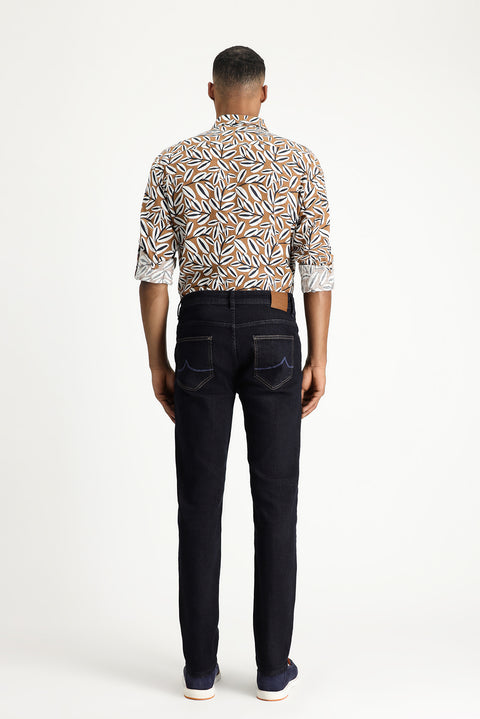 Koyu Lacivert 7 Drop Super Slim Fit Eksra Dar Kesim Likralı Denim Pantolon