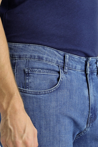  Açık Mavi 7 Drop Slim Fit Dar Kesim Likralı Denim Pantolon