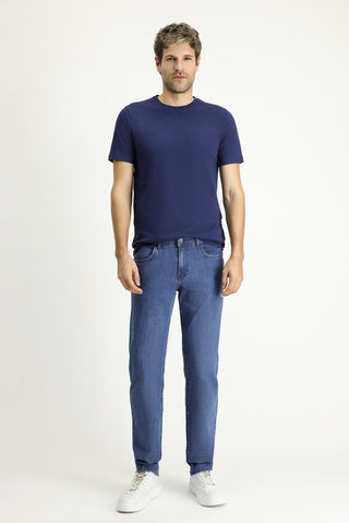 Açık Mavi 7 Drop Slim Fit Dar Kesim Likralı Denim Pantolon