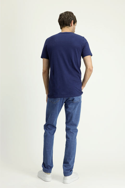 Açık Mavi 7 Drop Slim Fit Dar Kesim Likralı Denim Pantolon